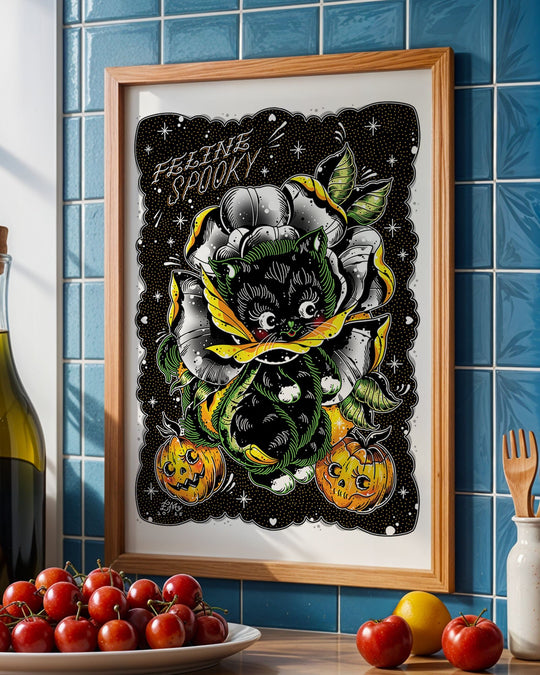 Feline Spooky Print - Ella Mobbs