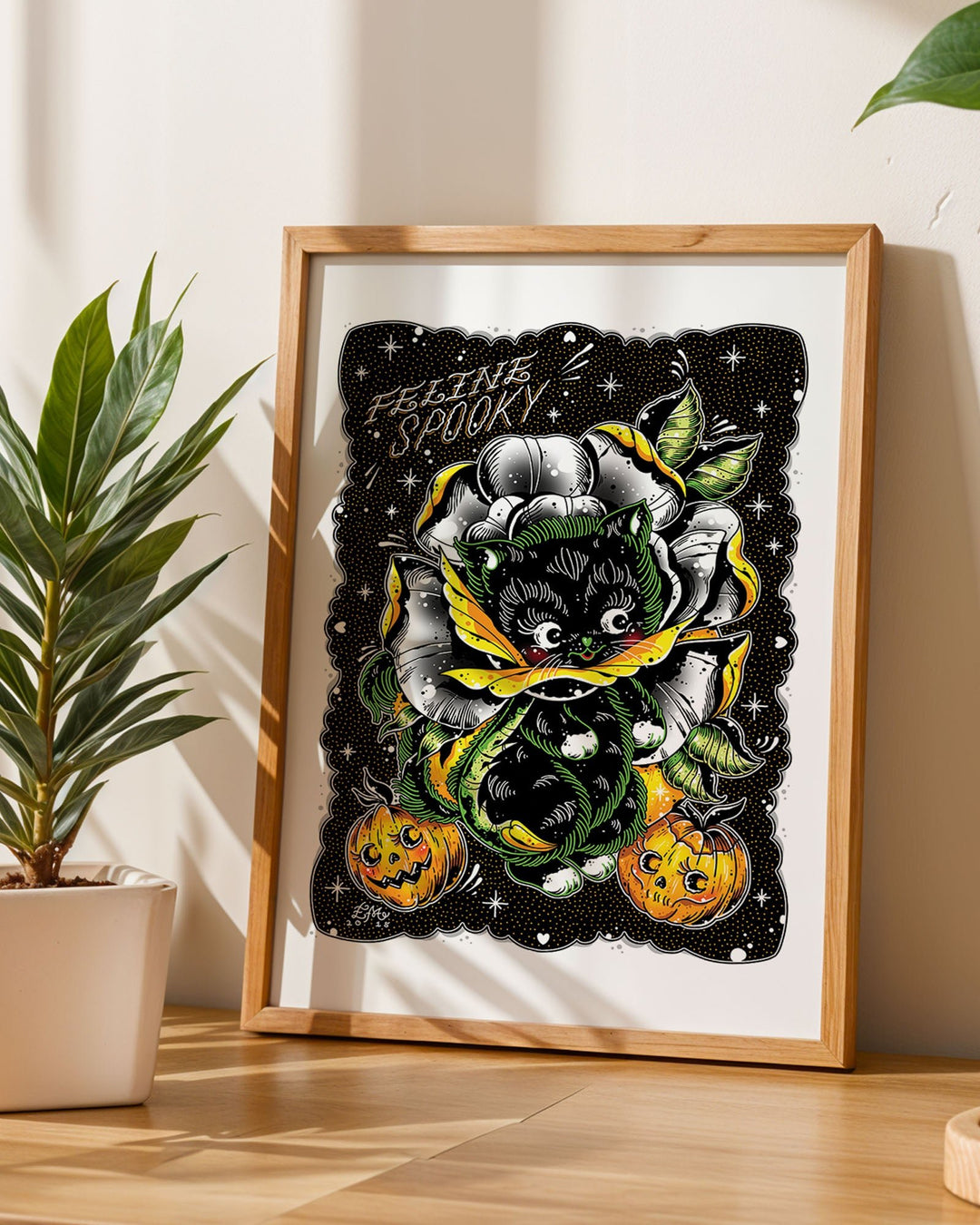 Feline Spooky Print - Ella Mobbs