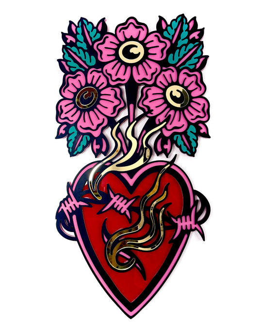 Floral Heart 60cm/23.6" Pink