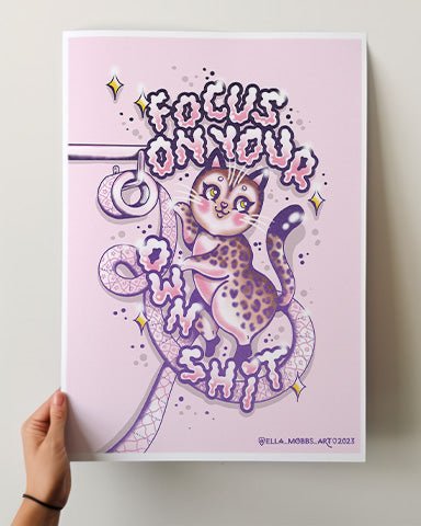 Focus Cat Print - Ella Mobbs