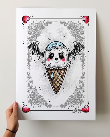 Ghost Ice Scream Print - Ella Mobbs