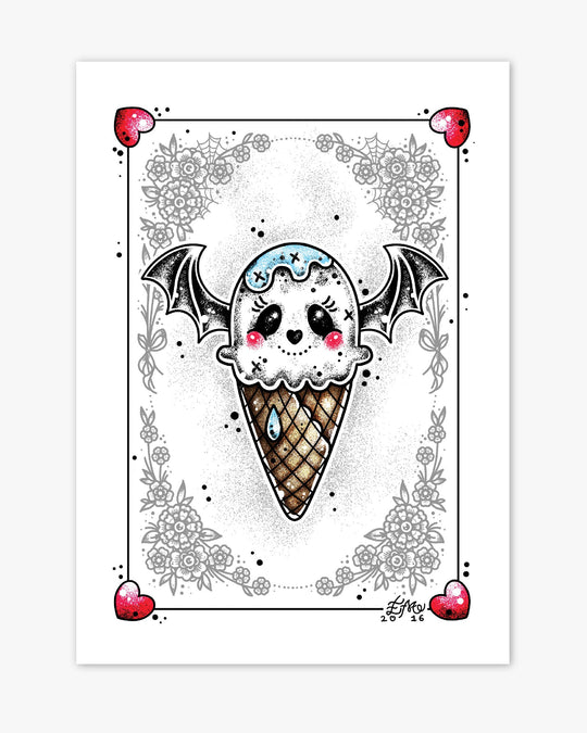 Ghost Ice Scream Print - Ella Mobbs