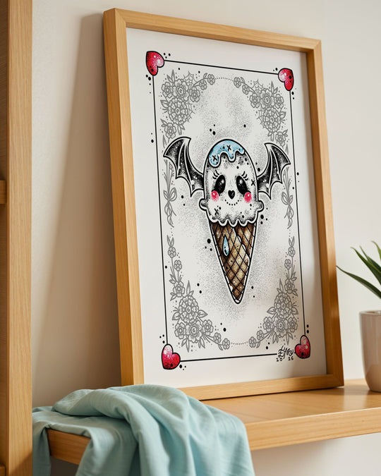 Ghost Ice Scream Print - Ella Mobbs