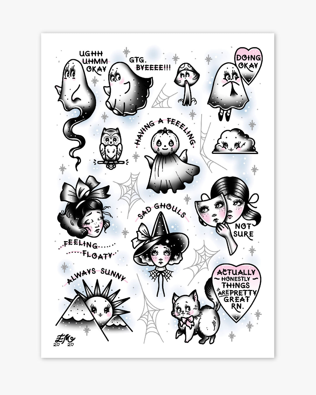 Ghosts Flash Print