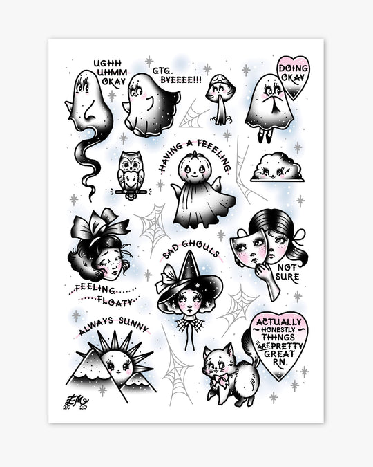 Ghosts Flash Print - Ella Mobbs