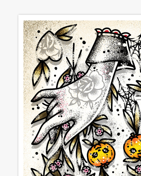 Halloween Blossoms Print