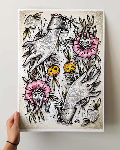 Halloween Blossoms Print
