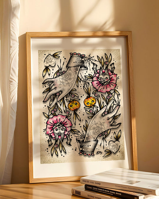 Halloween Blossoms Print