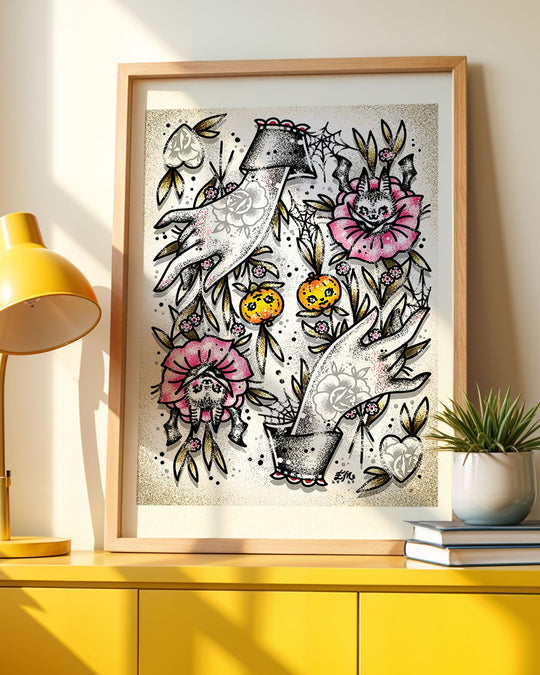 Halloween Blossoms Print - Ella Mobbs