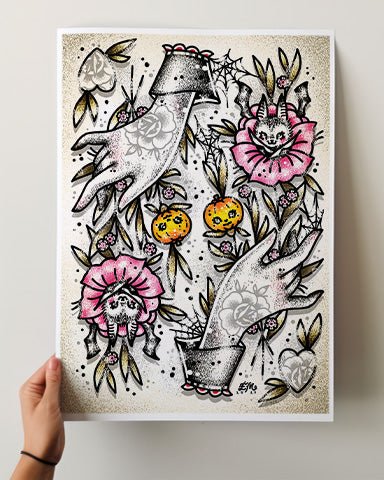 Halloween Blossoms Print - Ella Mobbs