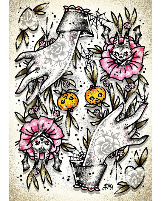 Halloween Blossoms Print - EllaMobbs