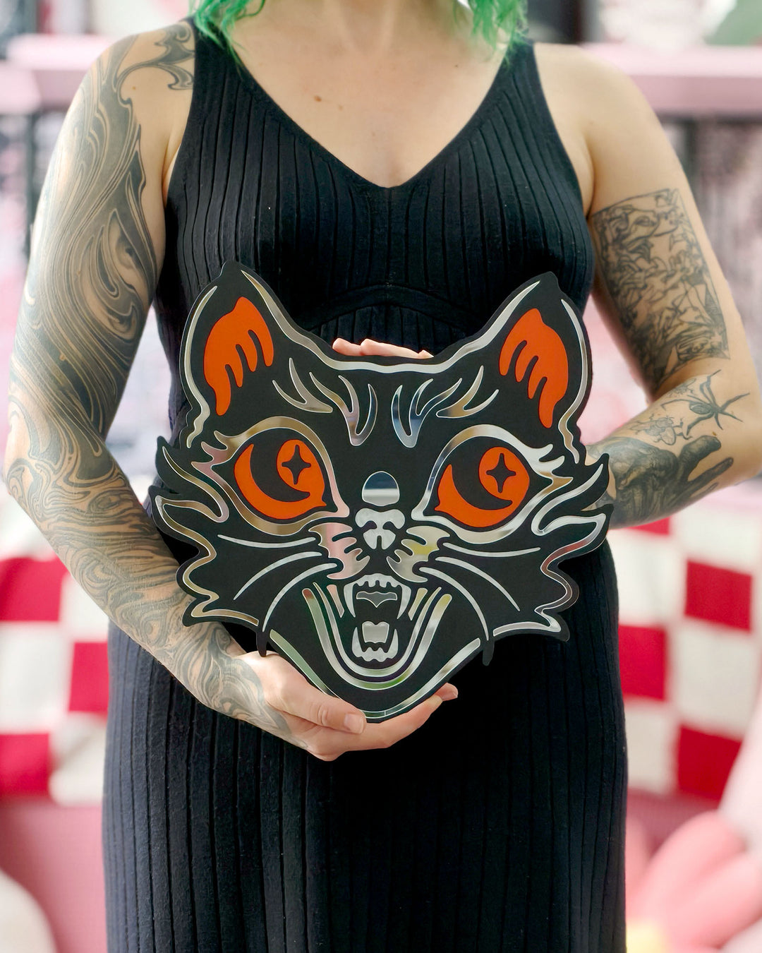 Halloween Cat Wall Hanging (Black)