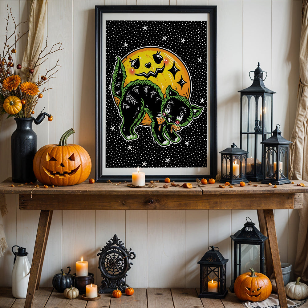 Halloween Cat Print - Ella Mobbs