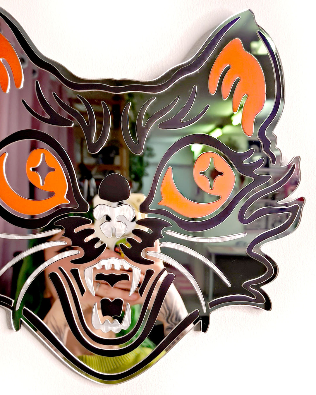 Halloween Cat Wall Hanging (Silver)