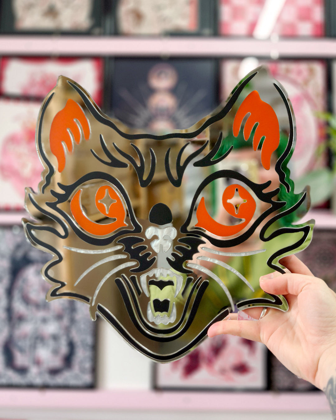 Halloween Cat Wall Hanging (Silver)