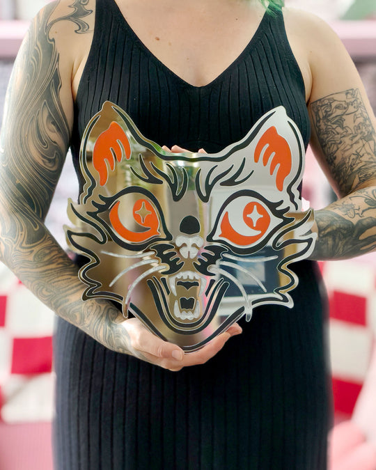 Halloween Cat Wall Hanging (Silver)