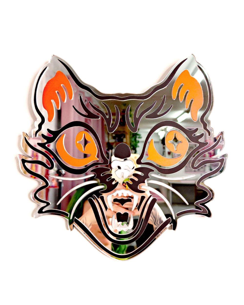 Halloween Cat Wall Hanging (Silver)