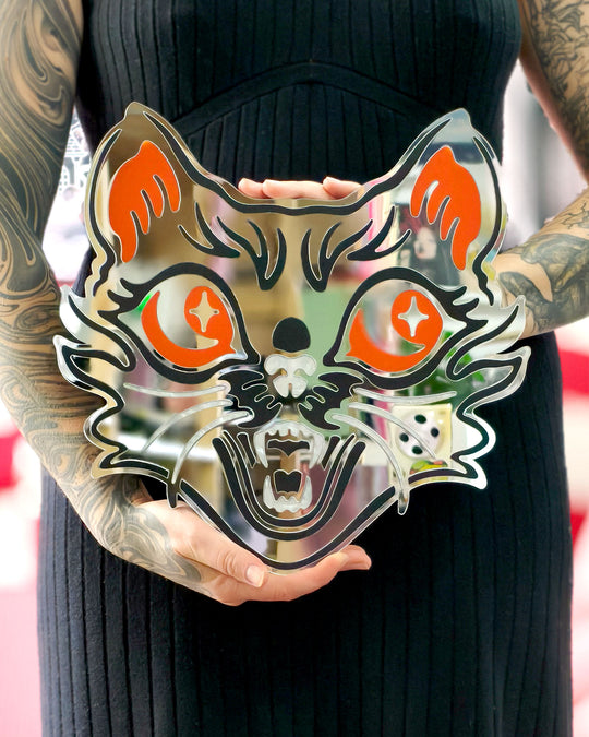Halloween Cat Wall Hanging (Silver)