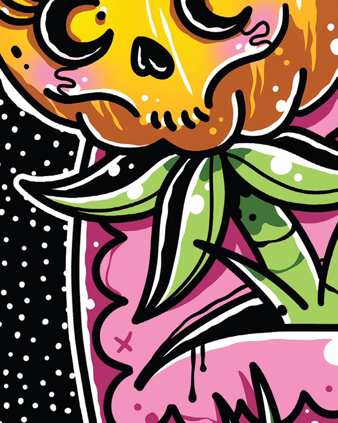 Halloween Jack O Lantern Flower Print - Ella Mobbs