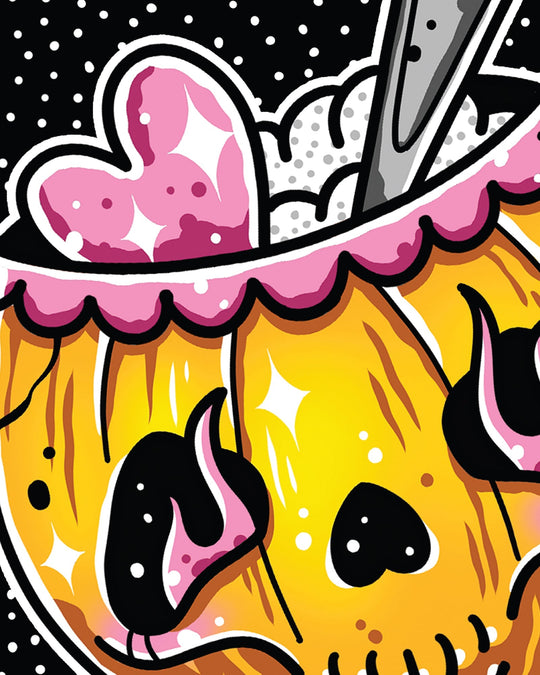 Halloween Jack O Lantern Teacup Print - Ella Mobbs