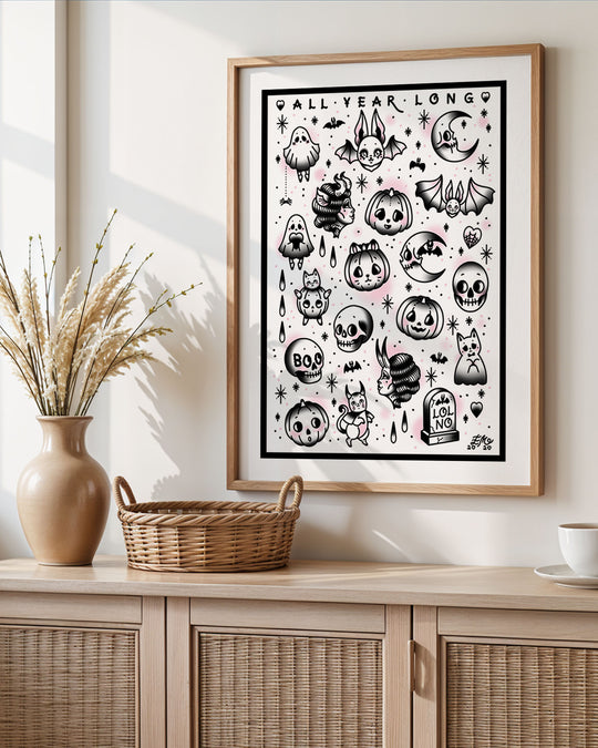 Halloween Tattoo Flash Print