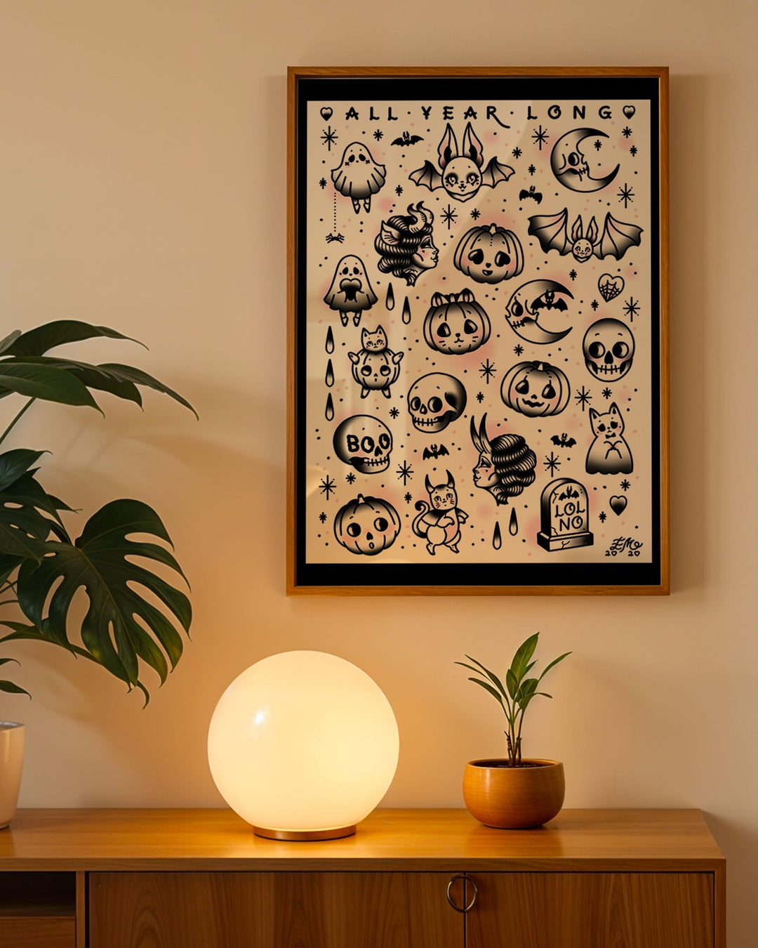 Halloween Tattoo Flash Print - Ella Mobbs