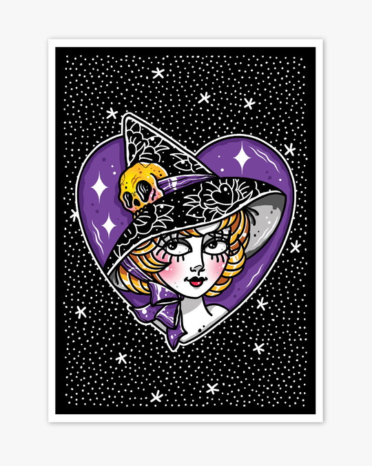 Halloween Witch Heart Print