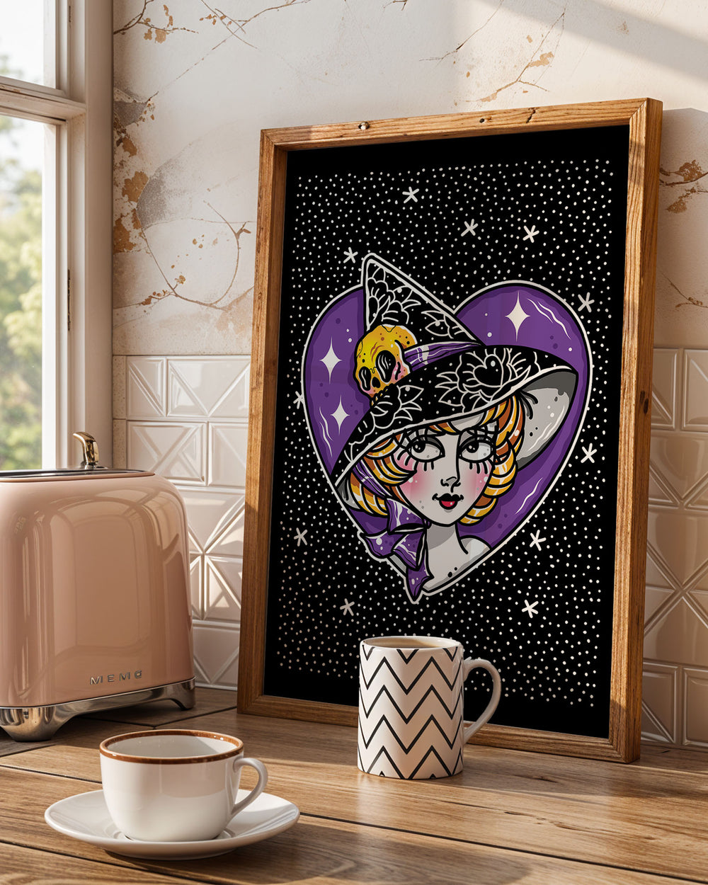 Halloween Witch Heart Print