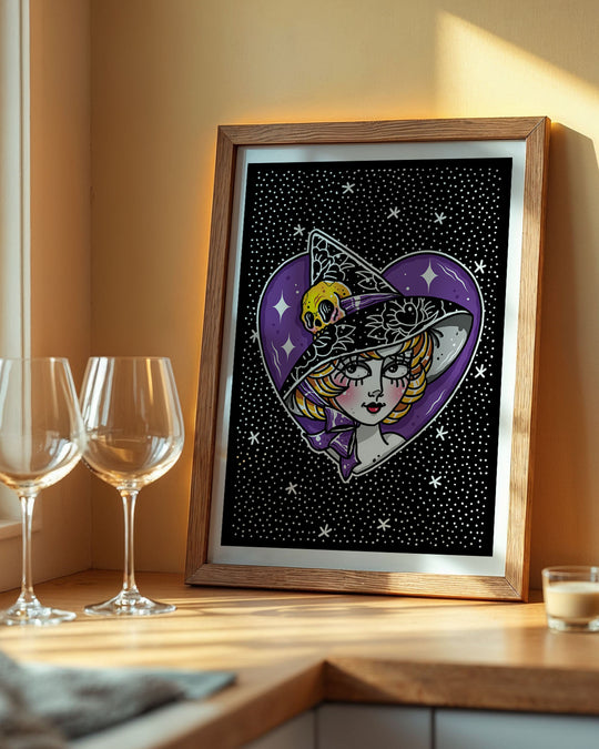 Halloween Witch Heart Print