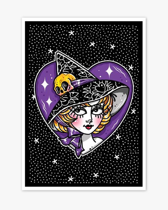 Halloween Witch Heart Print - Ella Mobbs