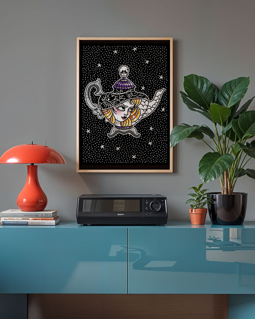 Halloween Witch Teapot Print - Ella Mobbs