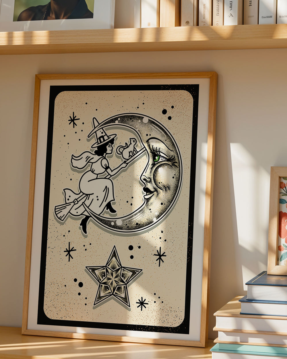 Halloween Witch with Moon Print