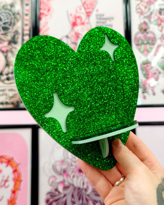 Heart Shelf (Glitter Green) - Ella Mobbs