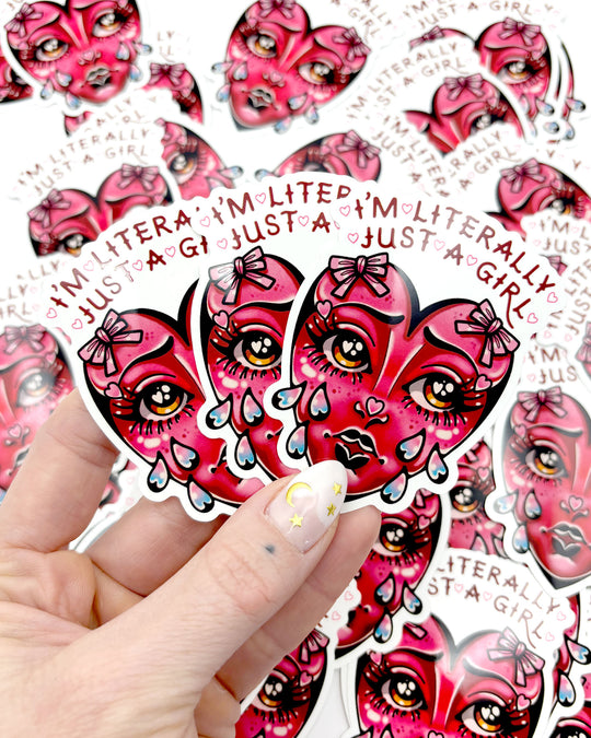 Literally Crying Heart Sticker