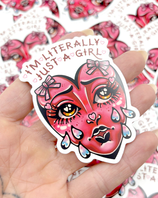 Literally Crying Heart Sticker