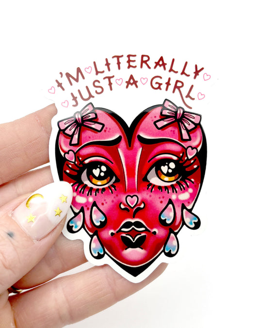 Literally Crying Heart Sticker