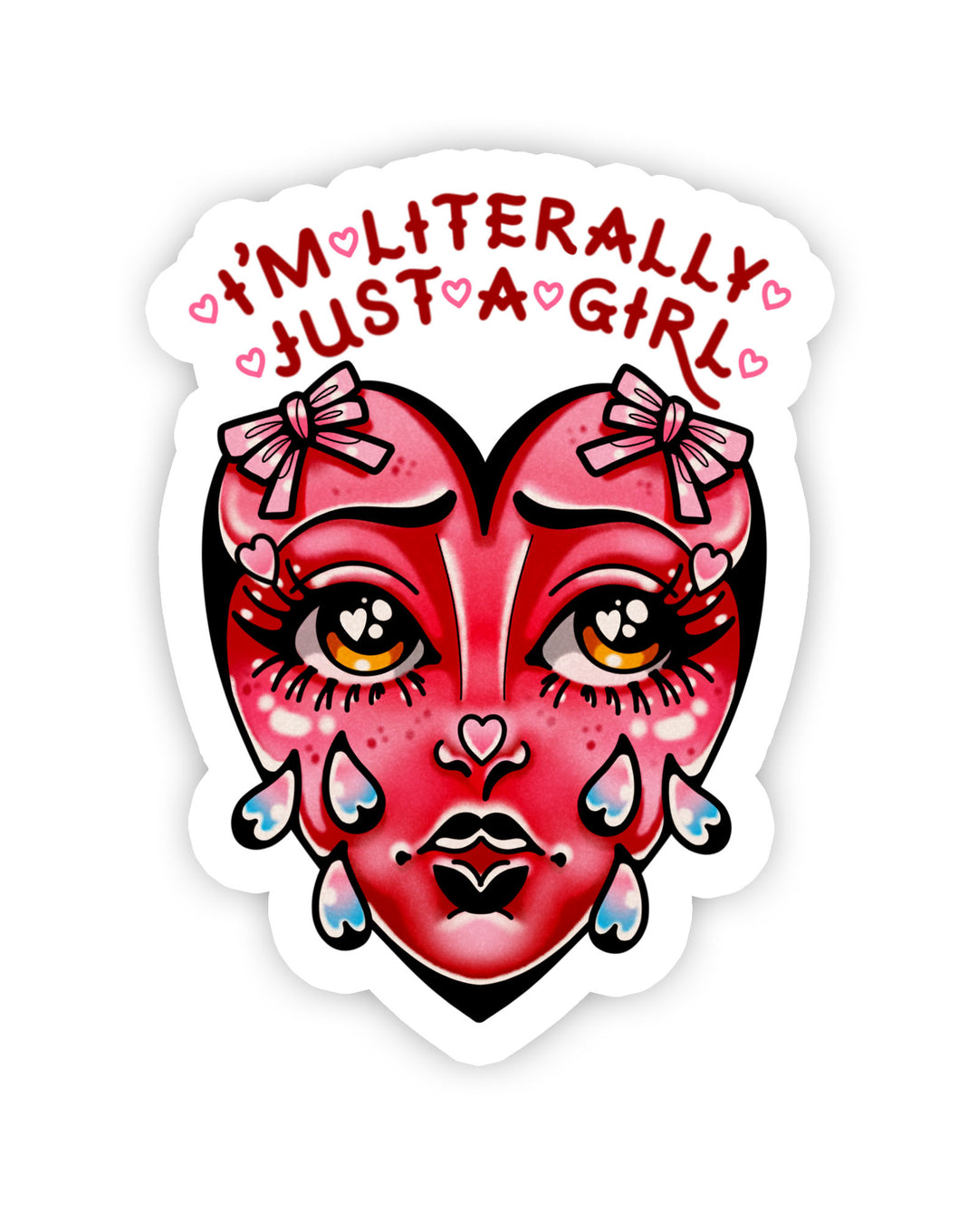 Literally Crying Heart Sticker