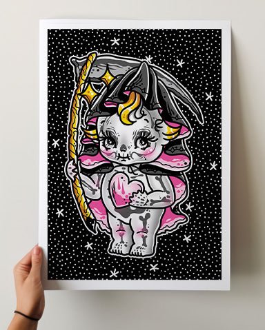 Kewpie Reaper Print - Ella Mobbs
