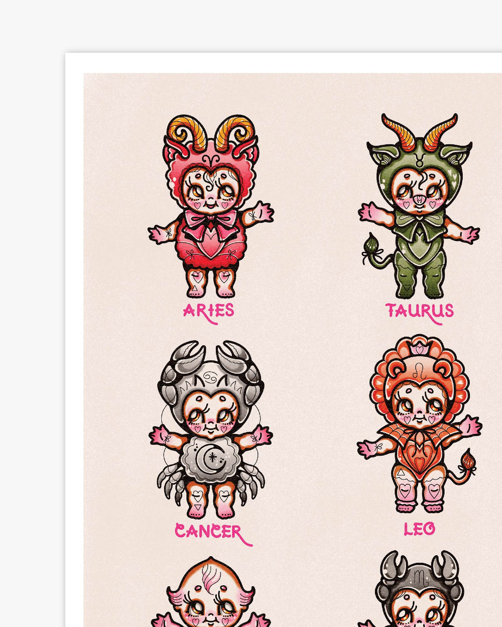Kewpie Star Sign Print - Ella Mobbs
