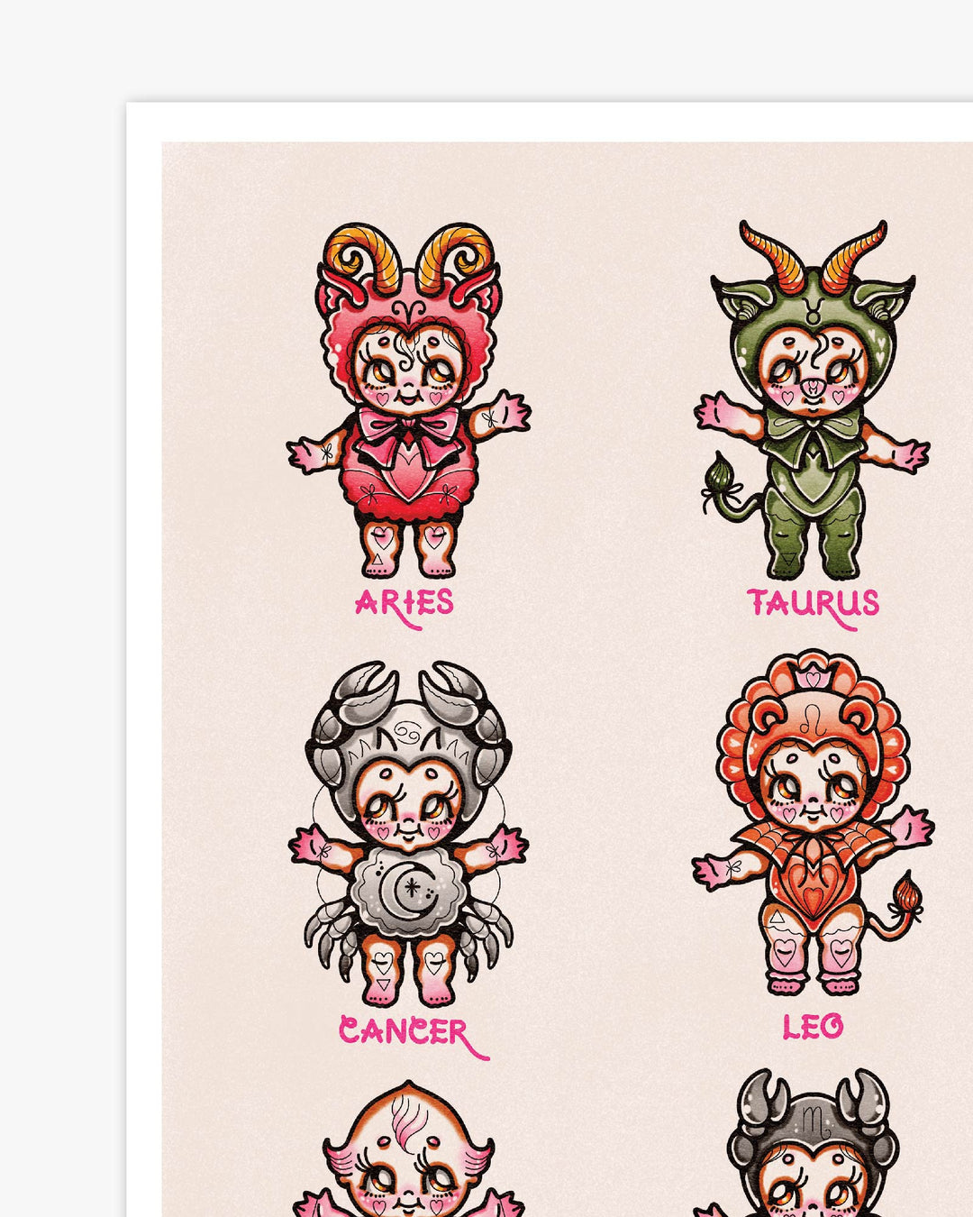 Kewpie Star Sign Print - Ella Mobbs