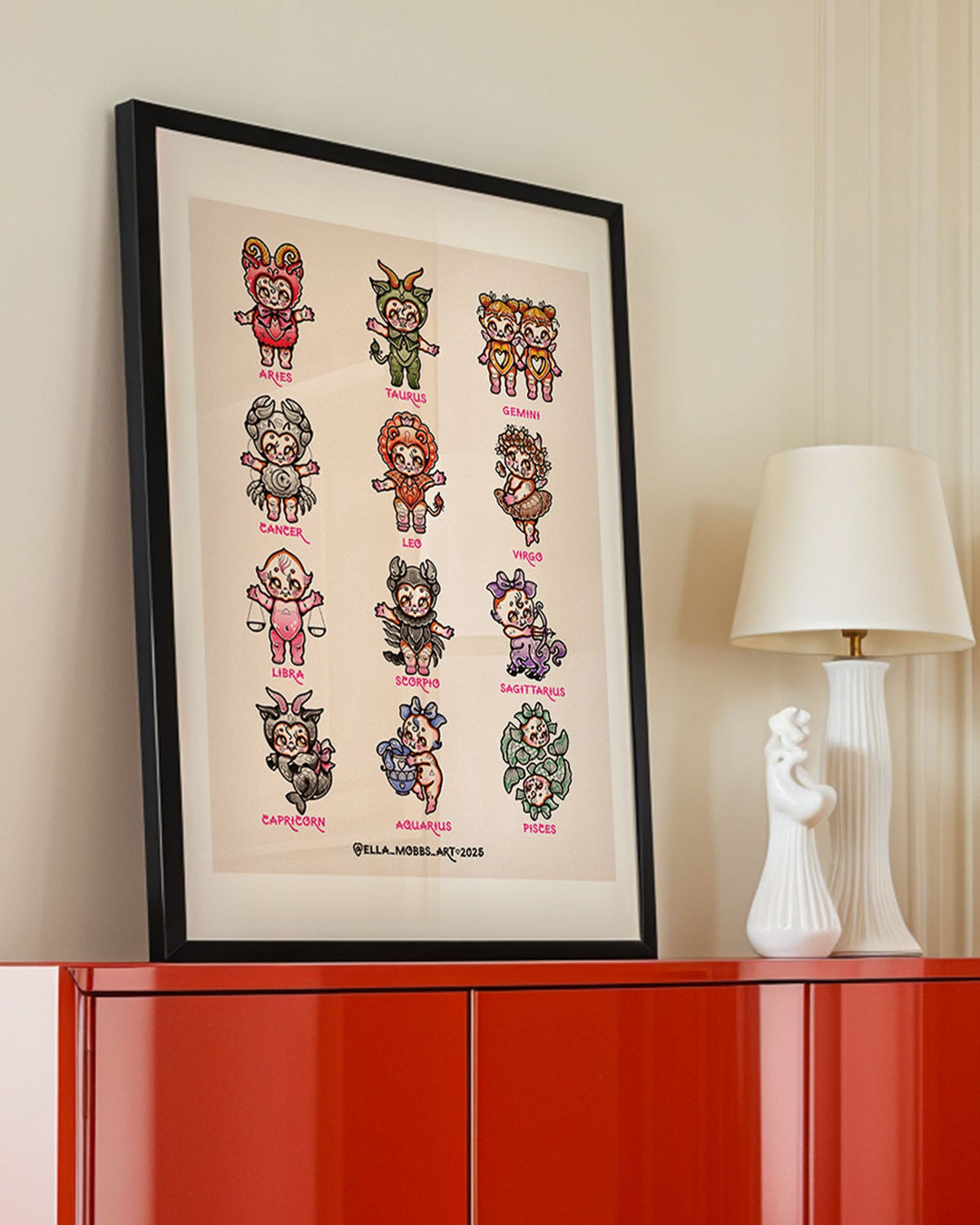 Kewpie Star Sign Print - Ella Mobbs