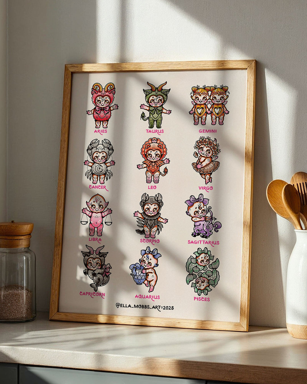 Kewpie Star Sign Print - Ella Mobbs