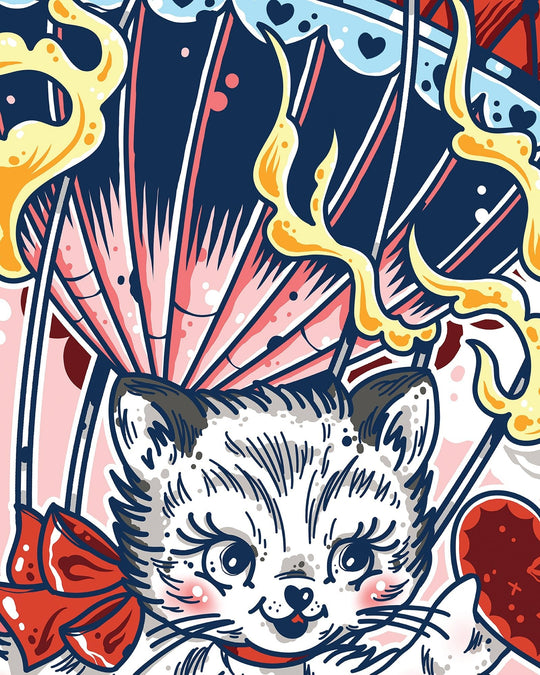 Kitten Balloon Print - Ella Mobbs