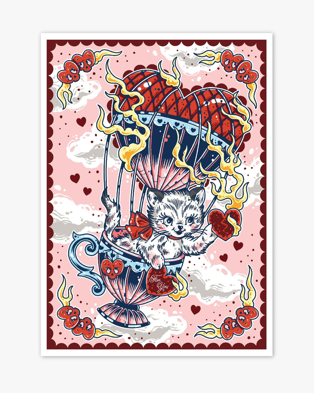 Kitten Balloon Print - Ella Mobbs