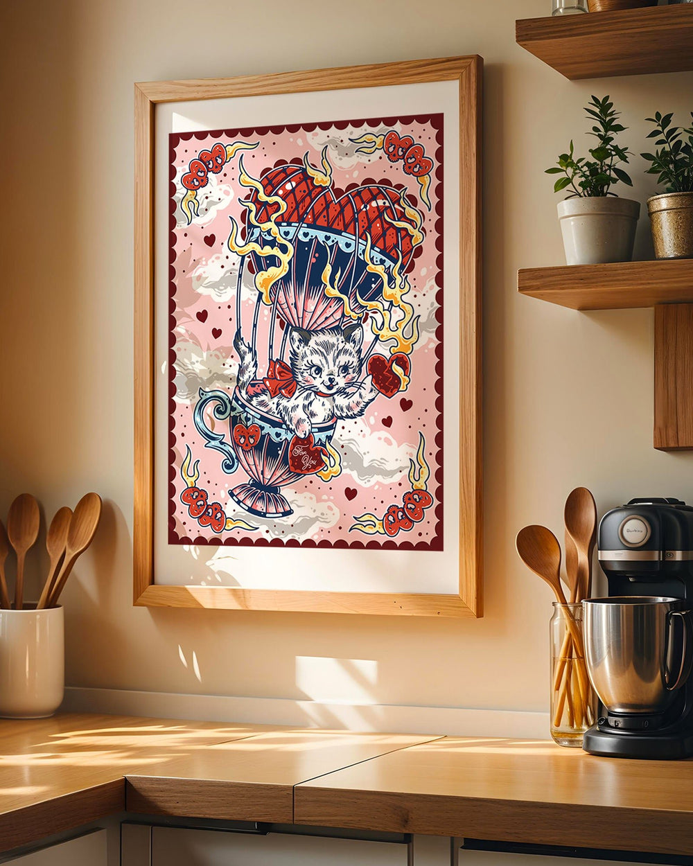 Kitten Balloon Print - Ella Mobbs