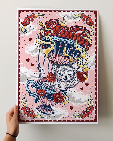 Kitten Balloon Print - Ella Mobbs