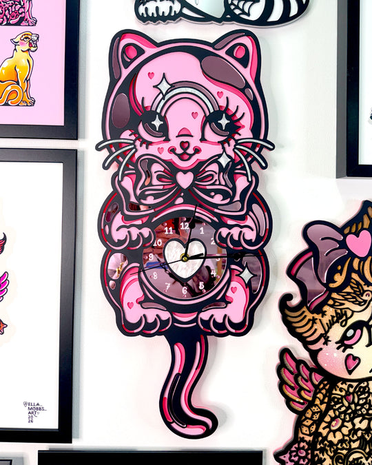 Kitty Clock 60cm/23.6"