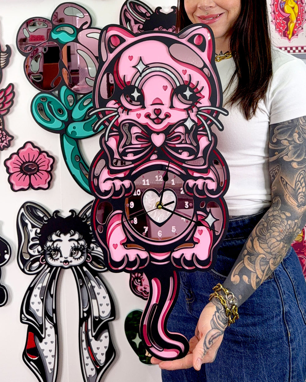 Kitty Clock 60cm/23.6"