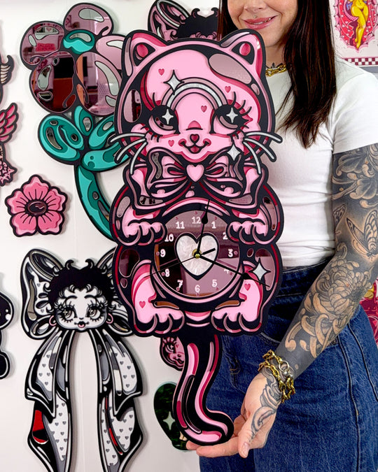 Kitty Clock 60cm/23.6"