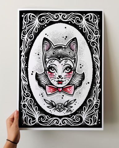 Kitten Girl Print - Ella Mobbs
